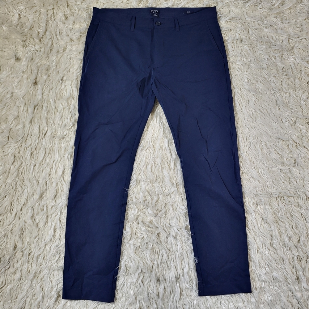 J. Crew Mens Slim Fit Tech Flex Pants Navy Blue Size W 33 × L 30